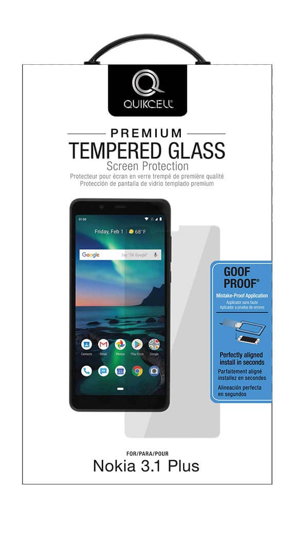 Quikcell Goof Proof Tempered Glass for Nokia 3.1 Plus